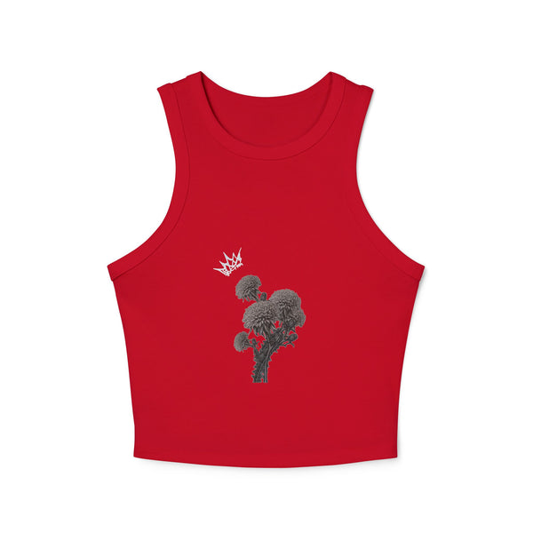Women's Dandelion Sketched Art Crop Tank Top