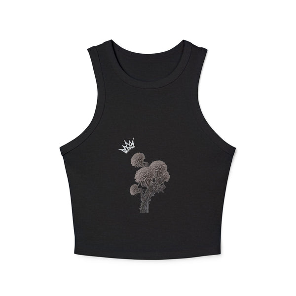 Women's Dandelion Sketched Art Crop Tank Top