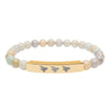 Natural Crystal, Bee Engraved, Stretch Bar Bracelets