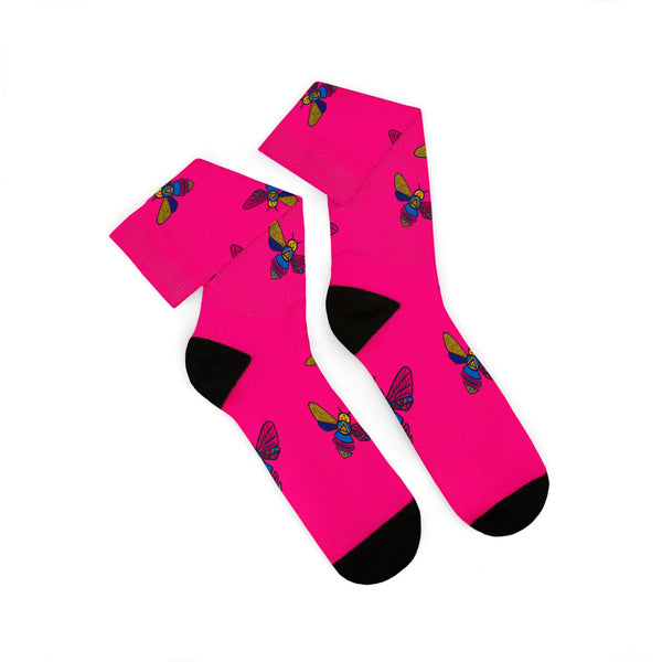 Shock Me Pink Bee Socks