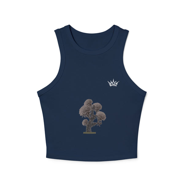 Women's Dandelion Sketched Art Crop Tank Top