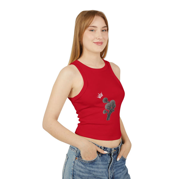 Women's Dandelion Sketched Art Crop Tank Top