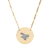 Bee Engraved Circle Necklace