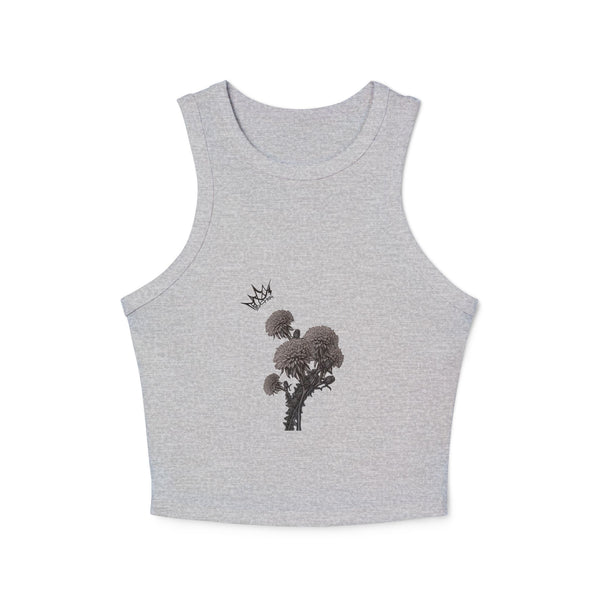 Women's Dandelion Sketched Art Crop Tank Top
