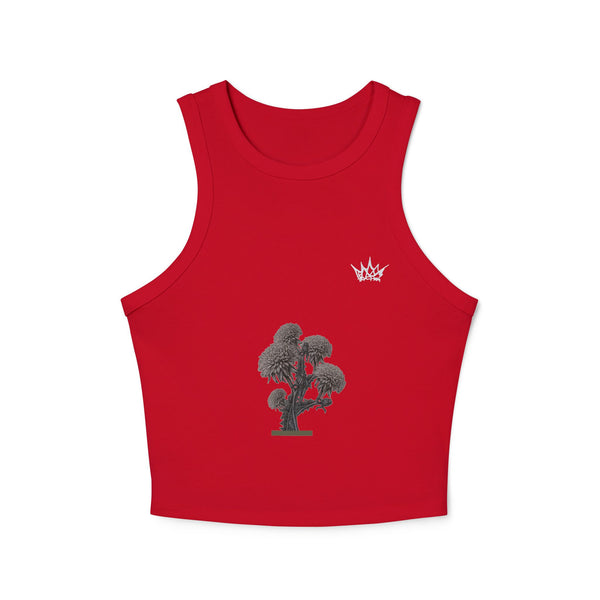 Women's Dandelion Sketched Art Crop Tank Top