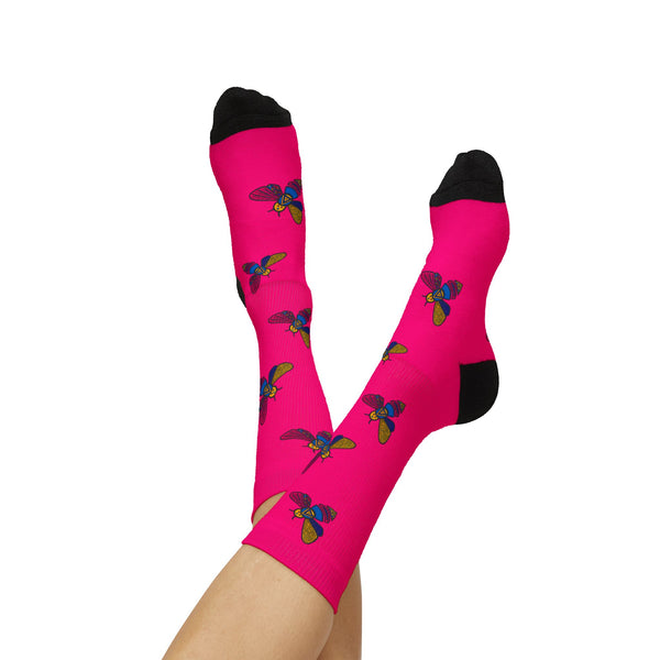 Shock Me Pink Bee Socks