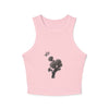 Women's Dandelion Sketched Art Crop Tank Top