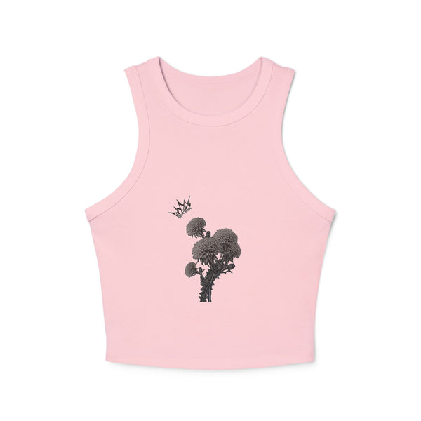 Women's Dandelion Sketched Art Crop Tank Top
