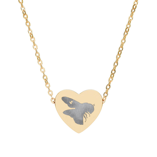 Bee Engraved Heart Necklace
