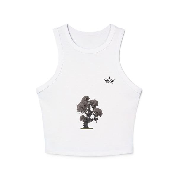 Women's Dandelion Sketched Art Crop Tank Top
