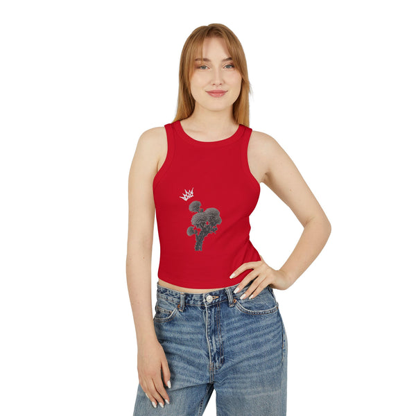 Women's Dandelion Sketched Art Crop Tank Top