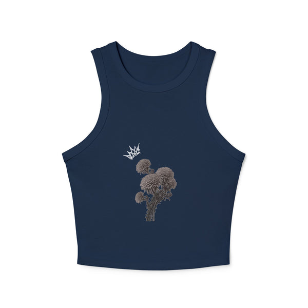 Women's Dandelion Sketched Art Crop Tank Top