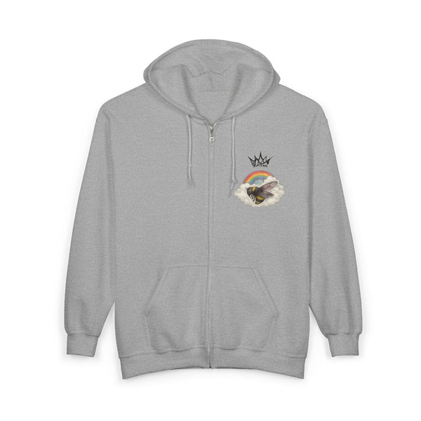 Rainbows Bee Pollinated - Full Zip-Up Unisex Hoodie