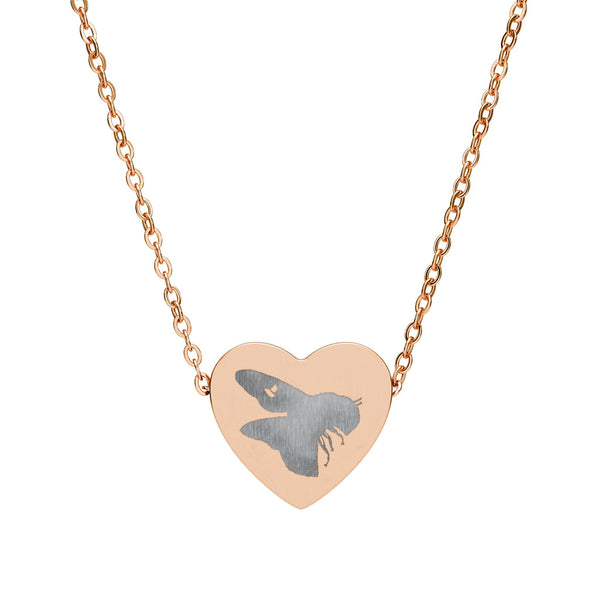 Bee Engraved Heart Necklace