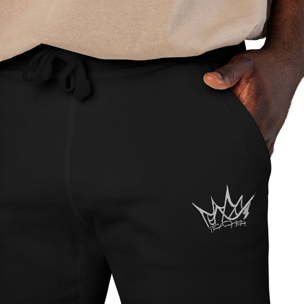 Teacher Crown Unisex Embroidered Fleece Sweatpants