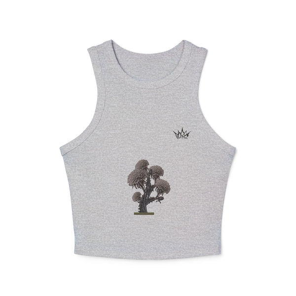 Women's Dandelion Sketched Art Crop Tank Top