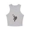Women's Dandelion Sketched Art Crop Tank Top
