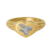 Gold Bee Engraved Heart Signet Ring