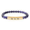 Natural Crystal, Bee Engraved, Stretch Bar Bracelets
