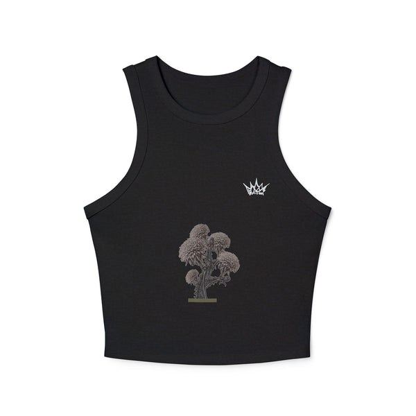 Women's Dandelion Sketched Art Crop Tank Top